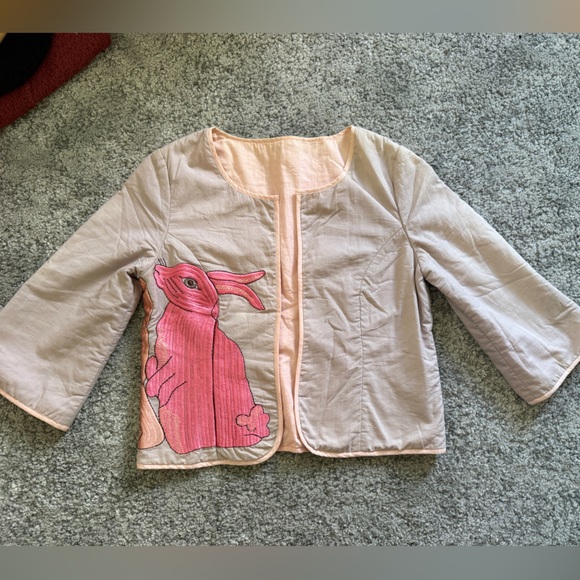 Lilac and Pink Rabbit Cropped Jacket - Picture 1 of 4